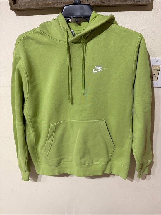 Nike Other - Nike Lime Green Crewneck Hoodie with White Embroidered Swoosh